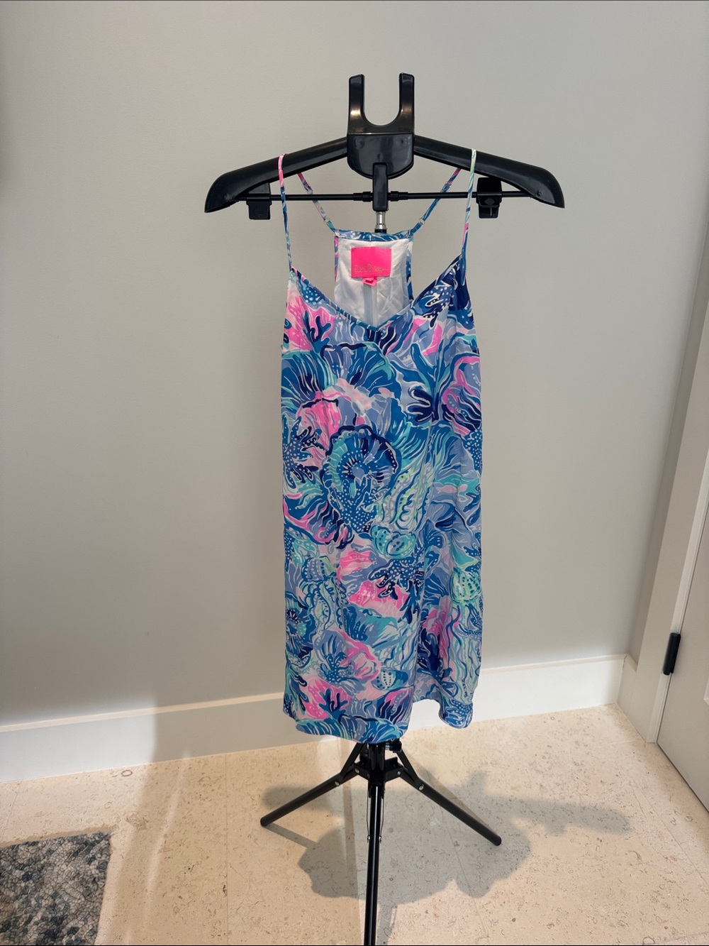 Lilly Pulitzer Mini Shift Dress Pink Shell Size S